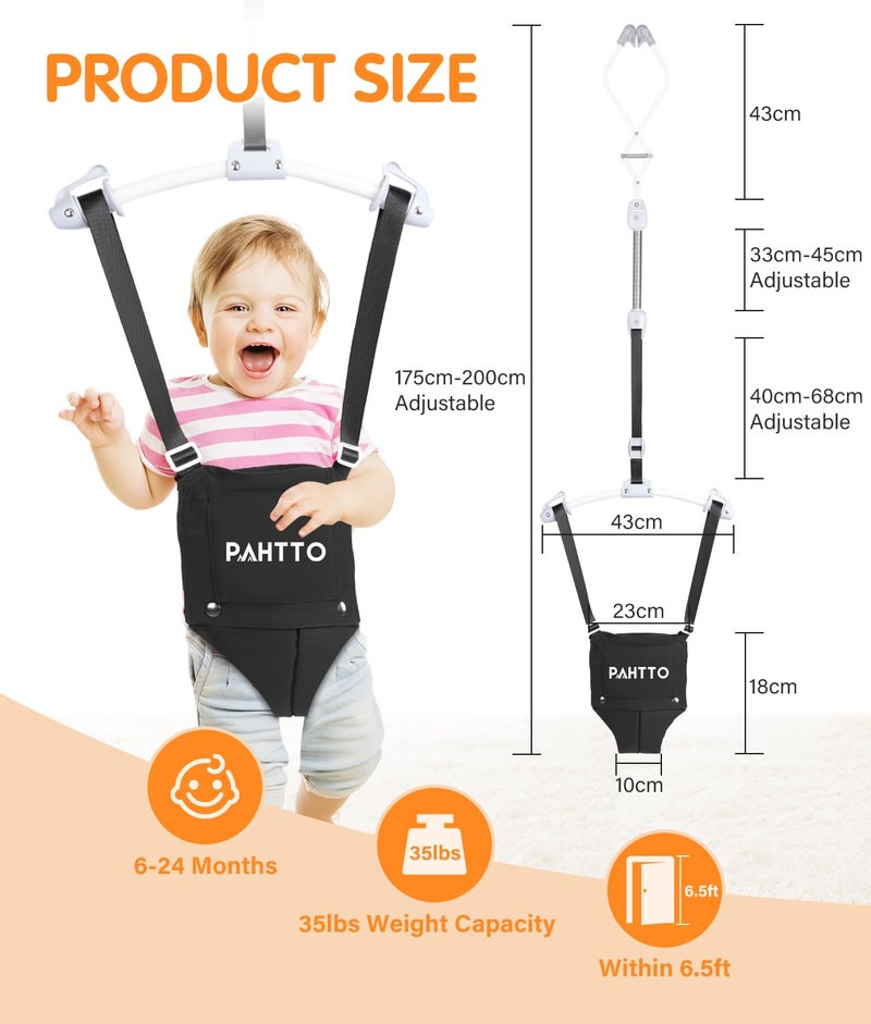 PAHTTO Baby Door Jumper with Soft Rug, Durable Toddler Bouncer with Adjustable Height-Funny Baby Walking Harness, Protable Baby Doorway Jumper for Indoor/Outdoor - Image 3